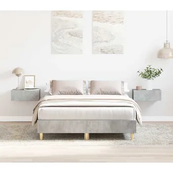 Postel vidaXL Rám postele bez matrace 135x190 cm kompozitní dřevo [861068] Barva: Betonová šedá