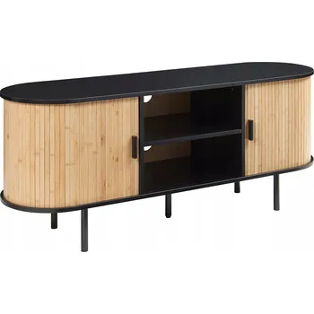 Televizní stolek TV stolek 140x40x55 cm bambus černá/přírodní Tvedestrand