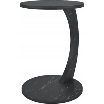 Konferenční stolek Odkládací stolek Holeby na kolečkách, mramorový, černý