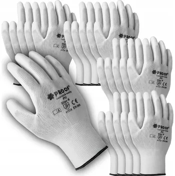Pracovní oblečení 10 Párů Pracovních Rukavic Bílé Polyuretanové Ochranné Rukavice Velikost 10-XL