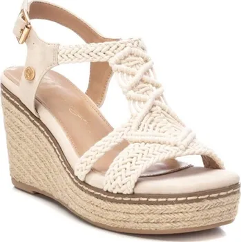 Dámské sandále Macramé sandály na klínovém podpatku XTI® béžová 41