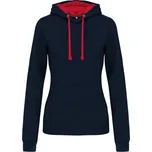 K465 mikina s kontrastní kapucí dámská XXL navy/red