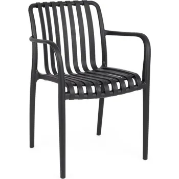 BIZZOTTO Zahradní plastová židle BILLIE černá s područkami 0650081