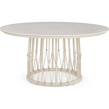 Zahradní stůl BIZZOTTO Kulatý zahradní jídelní stůl LANAI béžový 150 cm 0660549