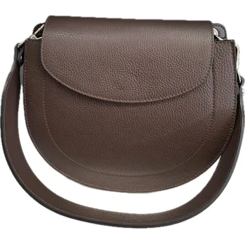 Dámská kožená crossbody kabelka Vera Pelle 2277 - hnědá