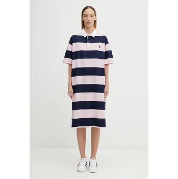 Dámské šaty Bavlněné šaty Coperni Striped Polo, M, růžová, 03X