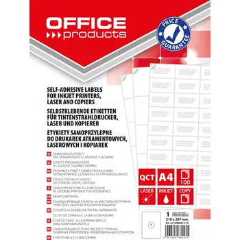 Speciální papír Samolepicí etikety Office Products 210x297 mm bílé 100 kusů