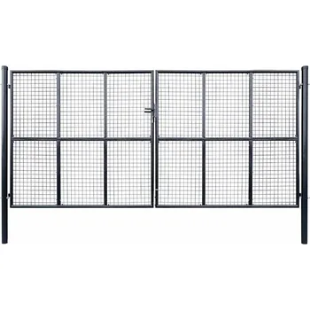 brána vidaXL Pletivá zahradní branka pozinkovaná ocel 400 x 200 cm šedá [143379]