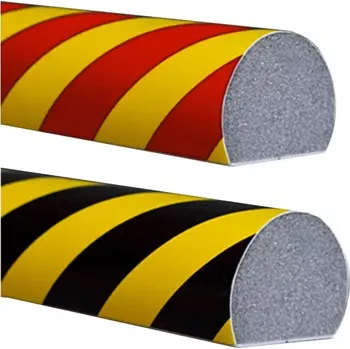 Výstražná páska Černo-žlutá pěnová reflexní výstražná ochrana rohů zdí, stěn typ AC - průměr 4,5 cm, délka 100 cm - 45008250