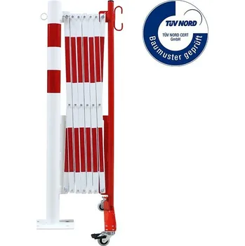 Plot Bílo-červená sloupková mobilní bariéra - délka 400 cm, výška 105 cm - 81001067