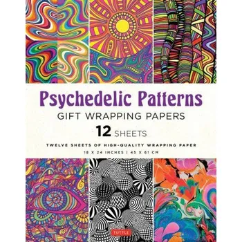 Český jazyk Psychedelic Patterns Gift Wrapping Paper - 12 sheets (Brožovaná)