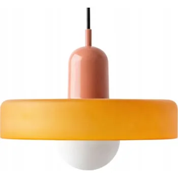 Závěsné svítidlo UFO skleněné loft E27 moderní stropní oranžovo-růžové