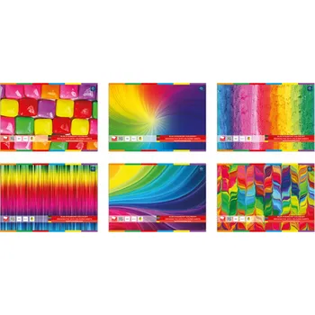 Barevný papír Barevný kreslicí blok, papír barvený ve hmotě, 80g, formát A4, 20 listů, Interdruk