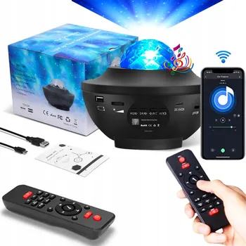 Noční světlo PROJEKTOR NOČNÍ OBLOHY PROJEKTOR NEBE NOČNÍ LAMPIČKA RGB LED BLUETOOTH REPRODUKTOR DÁLKOVÉ OVLÁDÁNÍ