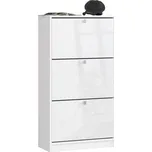 3 křídlový botník 60 cm, bílý lesk