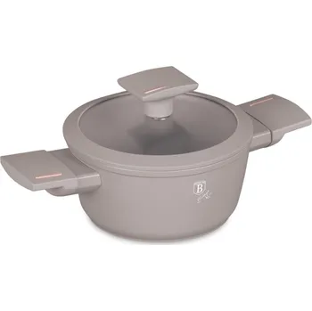 Hrnec BERLINGERHAUS Kastrol s titanovým povrchem a poklicí pro děti 14 cm Taupe Collection BH-8286