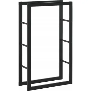 Elegantní stojan na palivové dřevo Ocel 60x25x100 cm Černý
