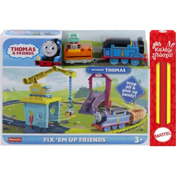 Vláček a vláčkodráha Fisher Price Tomáš a přátelé vláčkový set s jeřábem a motorovou mašinkou