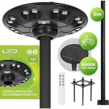 Venkovní osvětlení Solární pouliční lampa Elektrosalon 15 W 1500 lm