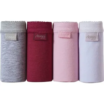 Kalhotky Midi kalhotky Sloggi Basic+, sada 3+1 zdarma šedá+švestková+růžová+lila 44