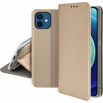 Pouzdro na mobilní telefon Flipové pouzdro KrainaGSM pro Apple iPhone 12 mini zlaté