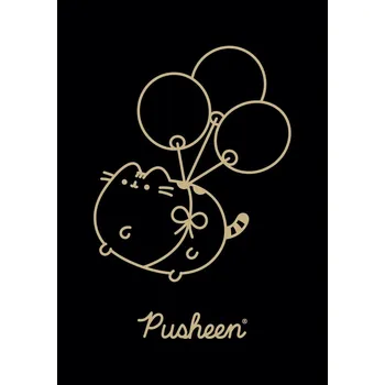 Sešit Sešit A5 s kostkovaným okrajem 60 listů Pusheen Gold pro dívku Unipap