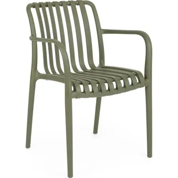 BIZZOTTO Zahradní plastová židle BILLIE zelená s područkami 0650085