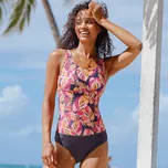 Jednodílné plavky Baracoa pro ženy po operaci prsu šedá/oranžová 40