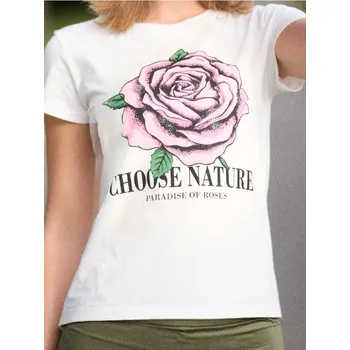 Dámské tričko Sinsay - Tričko s potiskem - krémová - 434FG-01X - 434FG-01X-L