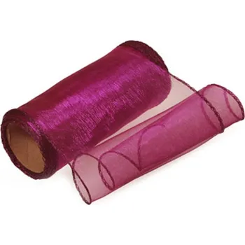 Party dekorace Organza 12cm x 8m tmavá švestková