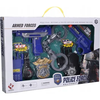 Dětská policejní sada Deluxe: Samopal & Pistole 18 cm - Zvukové Efekty, Pou