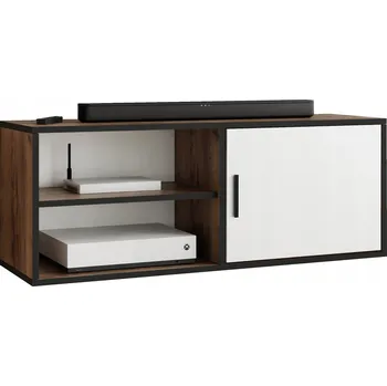 Televizní stolek TV stolek DIO 2 dub craft zlatý + bílý s otevřenou policí pod televizor