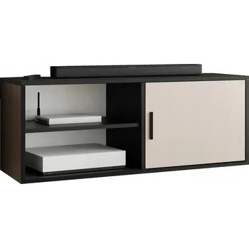 Televizní stolek TV stolek DIO 2 černý + kašmír s otevřenou policí pod televizor