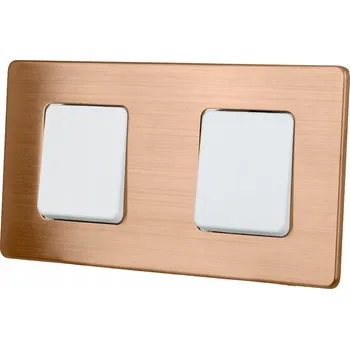 vypínač Dvojitý křížový vypínač světla BÍLÝ OCEL PVD měděná PREMIUM