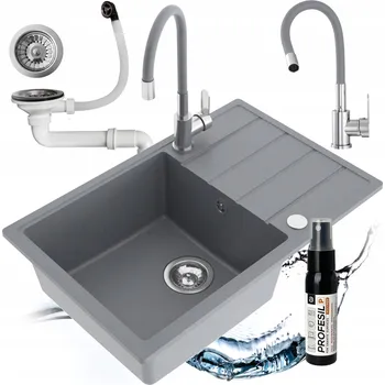 Granitový dřez Jednodřez Miló Metro granit šedý