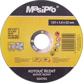 Řezný kotouč Kotouč řezný na kov a nerez 125x1x22,2mm MasiPro
