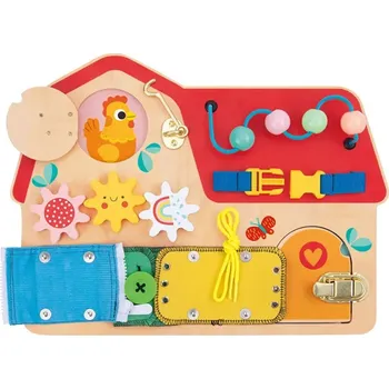 Dřevěná hračka Dřevěná Senzorická Manipulační Tabule Zámky