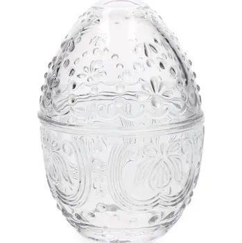 Velikonoční dekorace Nádoba TIGRE ve tvaru vajíčka, průsvitná 810065