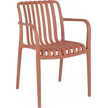 BIZZOTTO Zahradní plastová židle BILLIE terakota s područkami 0650083