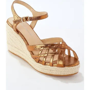 Dámská obuv Páskové sandály na klínovém podpatku bronzová 39