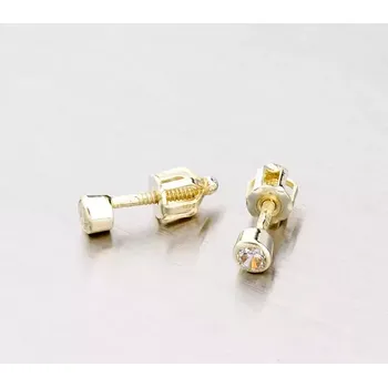 Náušnice Náušnice - pecky se zirkonem, zlato 585, 42-3299