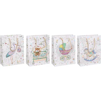 Dárková taška Dárková taška pro děti L - Veselé motivy, 42x31x12 cm, 4 ks