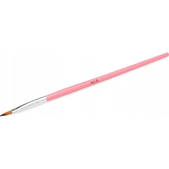 Kosmetický štětec ŠTĚTEC dřevěný na Akryl #8 Kočičí Jazyk RŮŽOVÝ