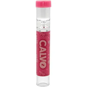 CALVO skleněnka Good Vibes, růžová, 1 ks (Kompaktní, 75 mm dlouhá one-hitter pipe s víčkem, dostupná v diskrétním černém provedení Signature Black nebo veselém Good Vibes Pink.)