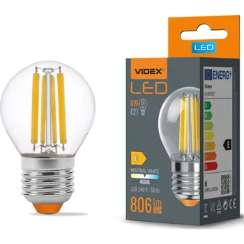 Osvětlení Berge LED žárovka filament - E27 - 6W - G45 - neutrální bílá