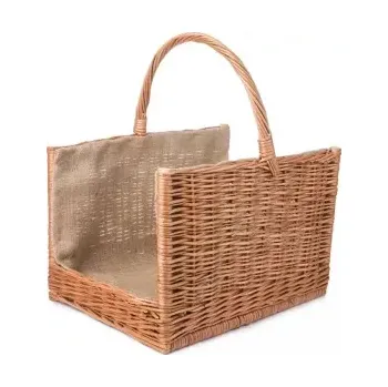 Proutěný koš na dřevo hranatý