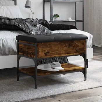 Zahradní lavice zahrada-XL Lavice s botníkem kouřový dub 62 x 42 x 45 cm kompozitní dřevo 835189