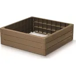 Hnědý vyvýšený stohovatelný záhon GH14 - délka 75,6 cm, šířka 75,6 cm, výška 25 cm - 20067428
