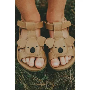 Dívčí sandály Dětské kožené sandály Donsje Dhalo Sandals Koala 2027702.22.28 hnědá 82X, EUR 27