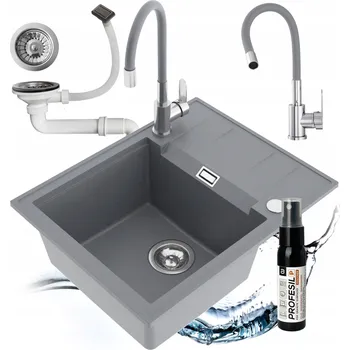 Granitový dřez Jednokomorový granitový dřez Miló Avangard, šedý